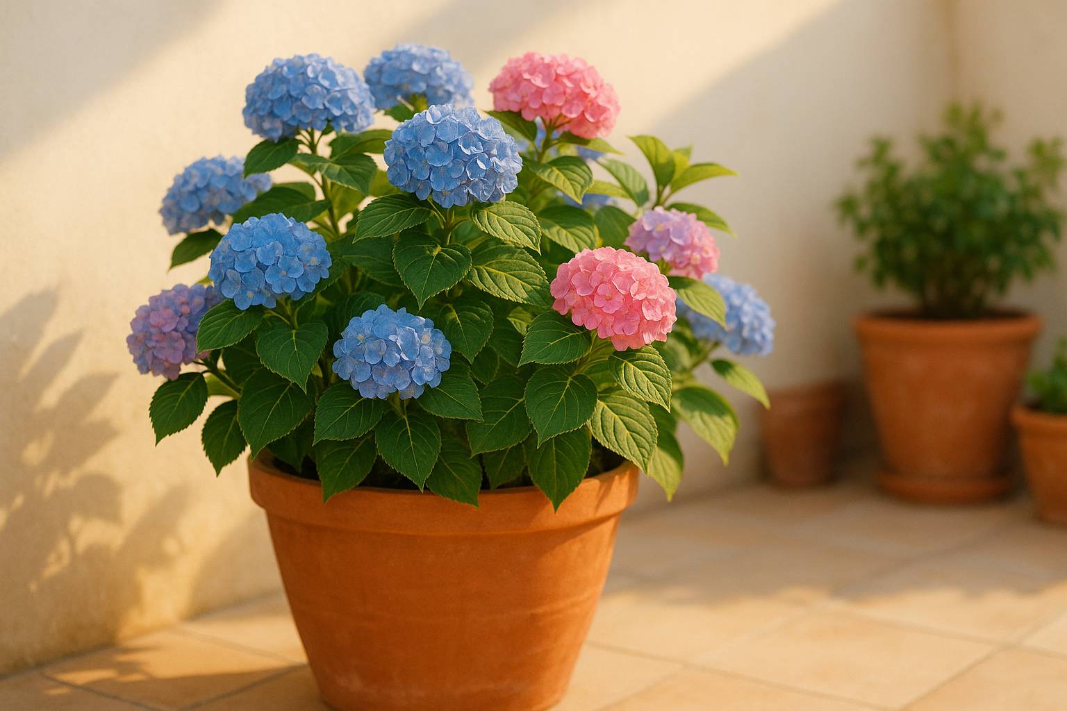 Cómo plantar una hortensia en maceta grande