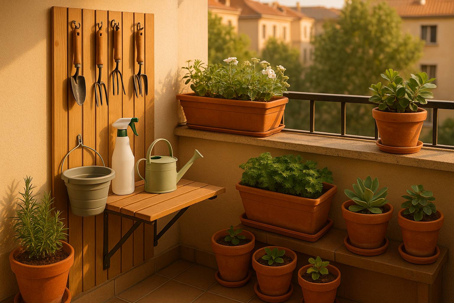 Herramientas para trabajar en balcones pequeños